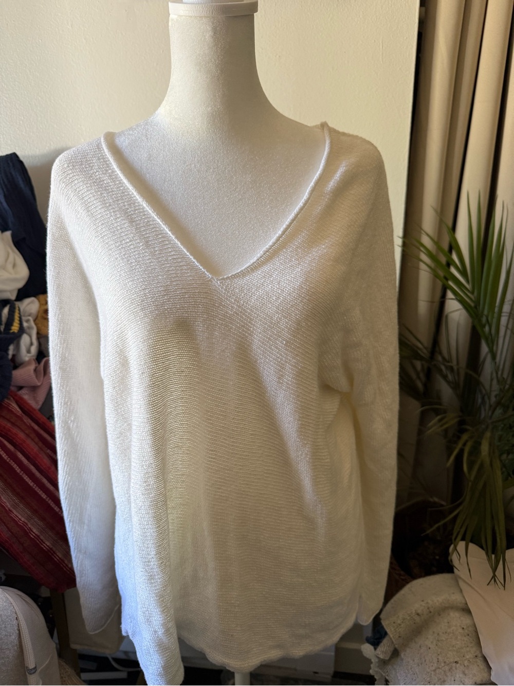 Vince V-Neck White Women's Sweater
